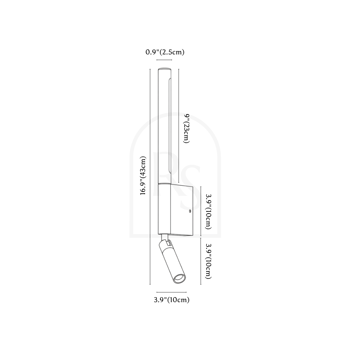 Mushakal Wall Lamp line drawing 1