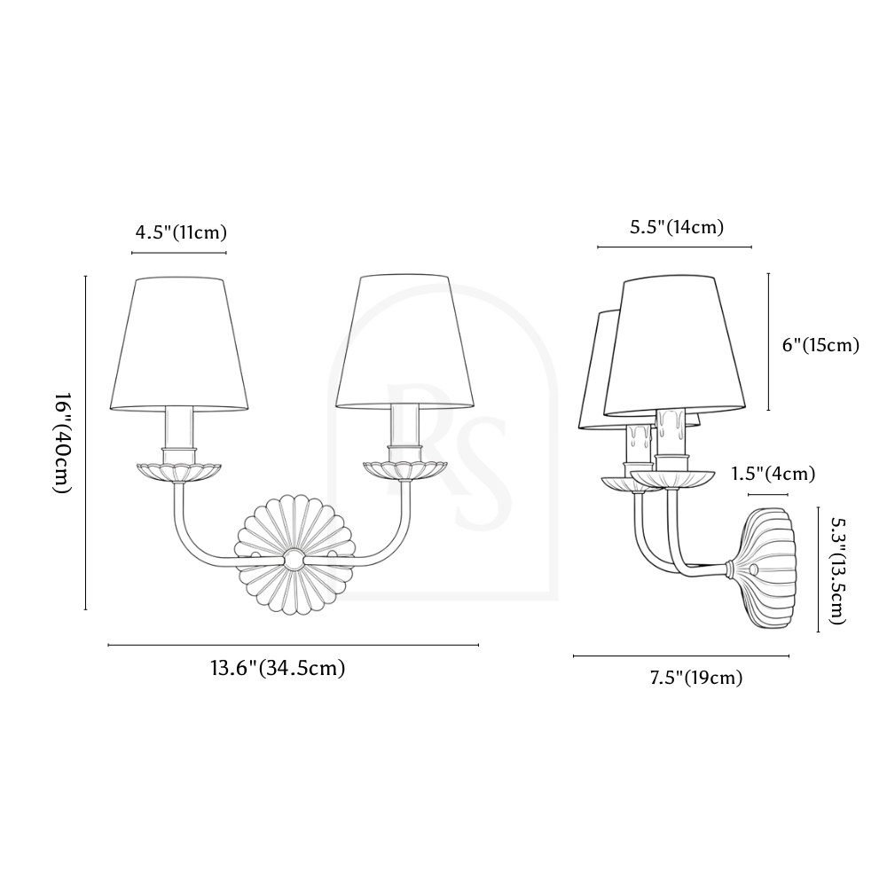 Nagti Wall Lamp line drawing 1