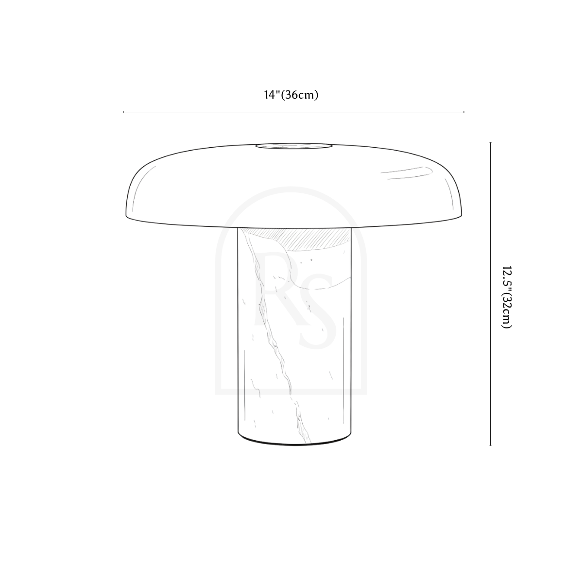 Nalpi Table Lamp line drawing 1