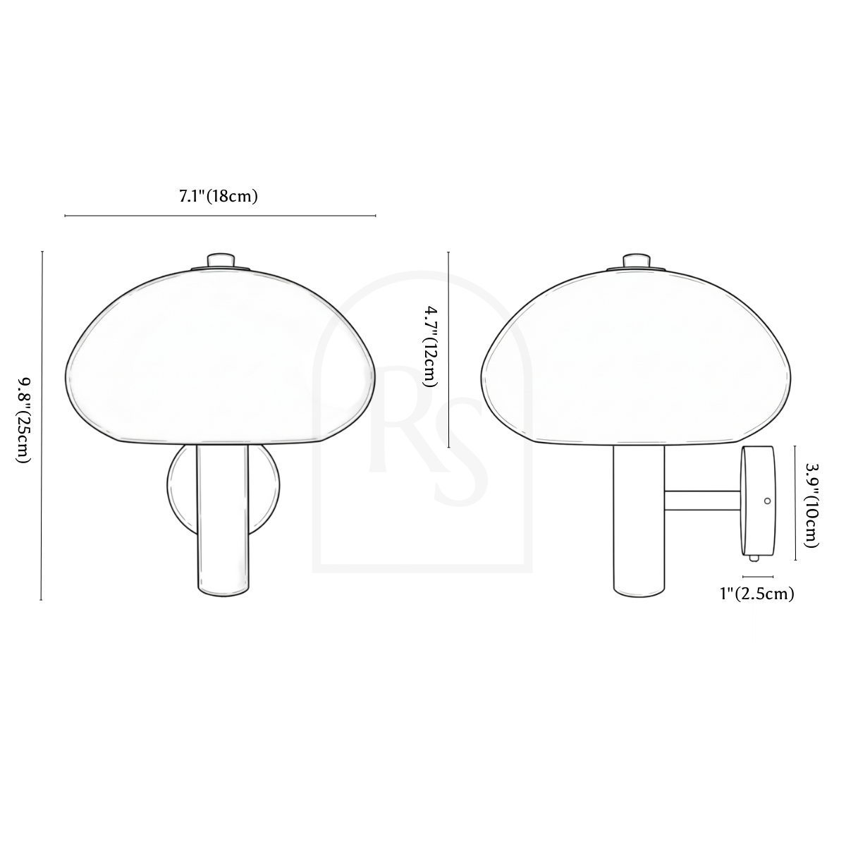 Applique murale Nameko line drawing 1