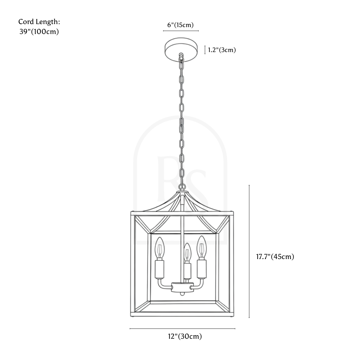 Naros Pendant Light line drawing 1