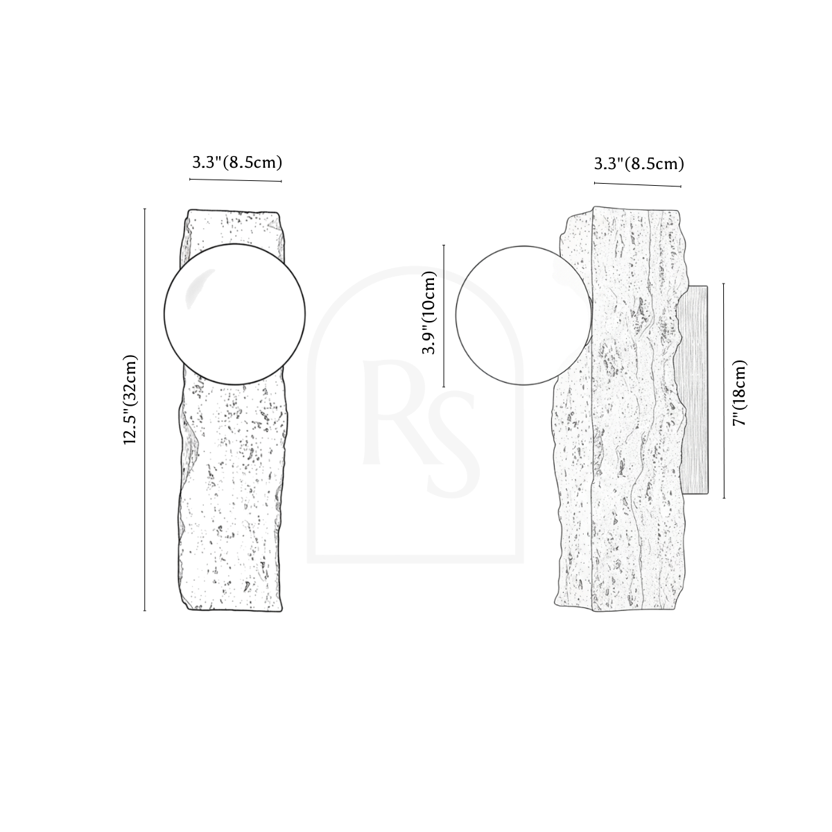 Narvi Wall Lamp line drawing 1