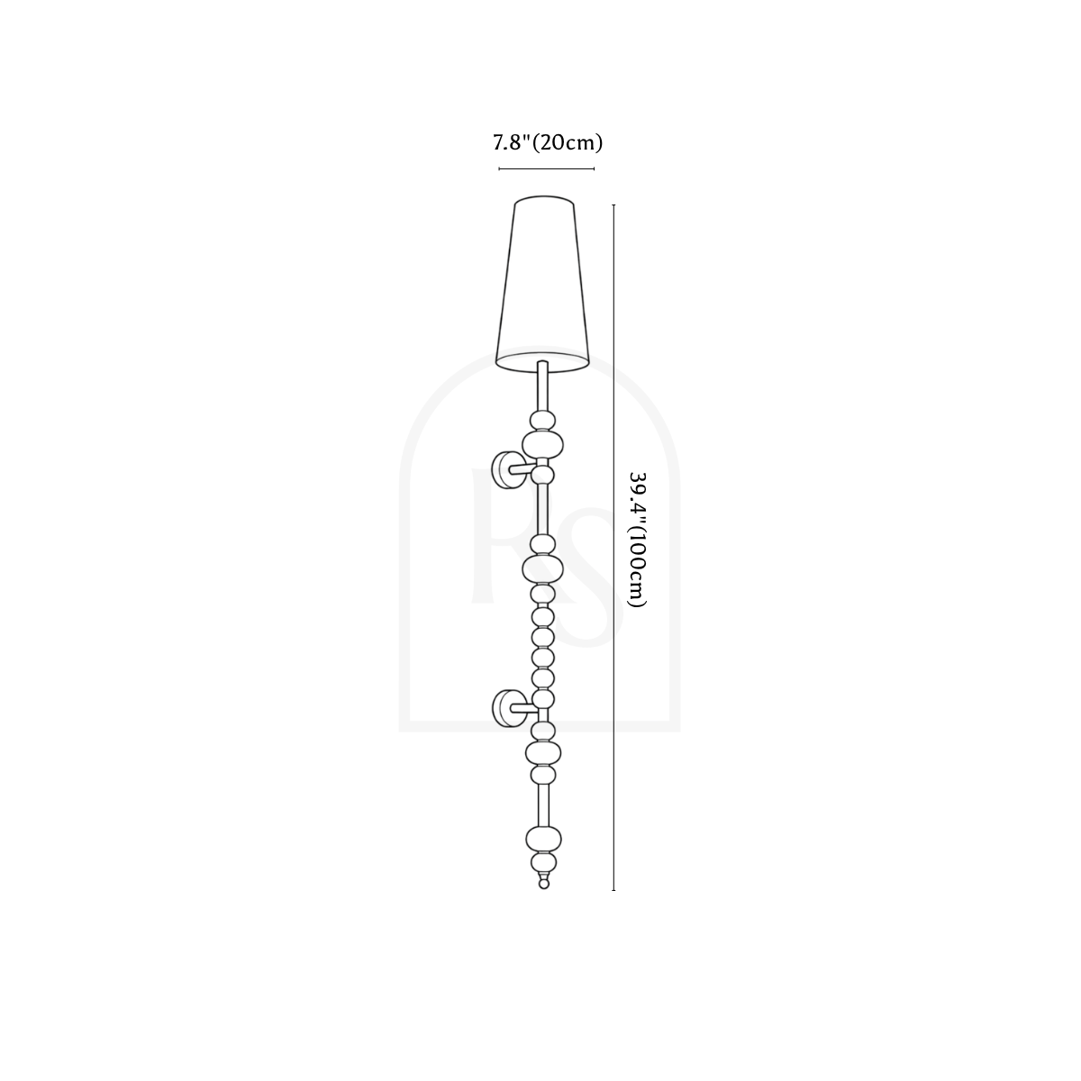 Nell Wall Lamp line drawing 1