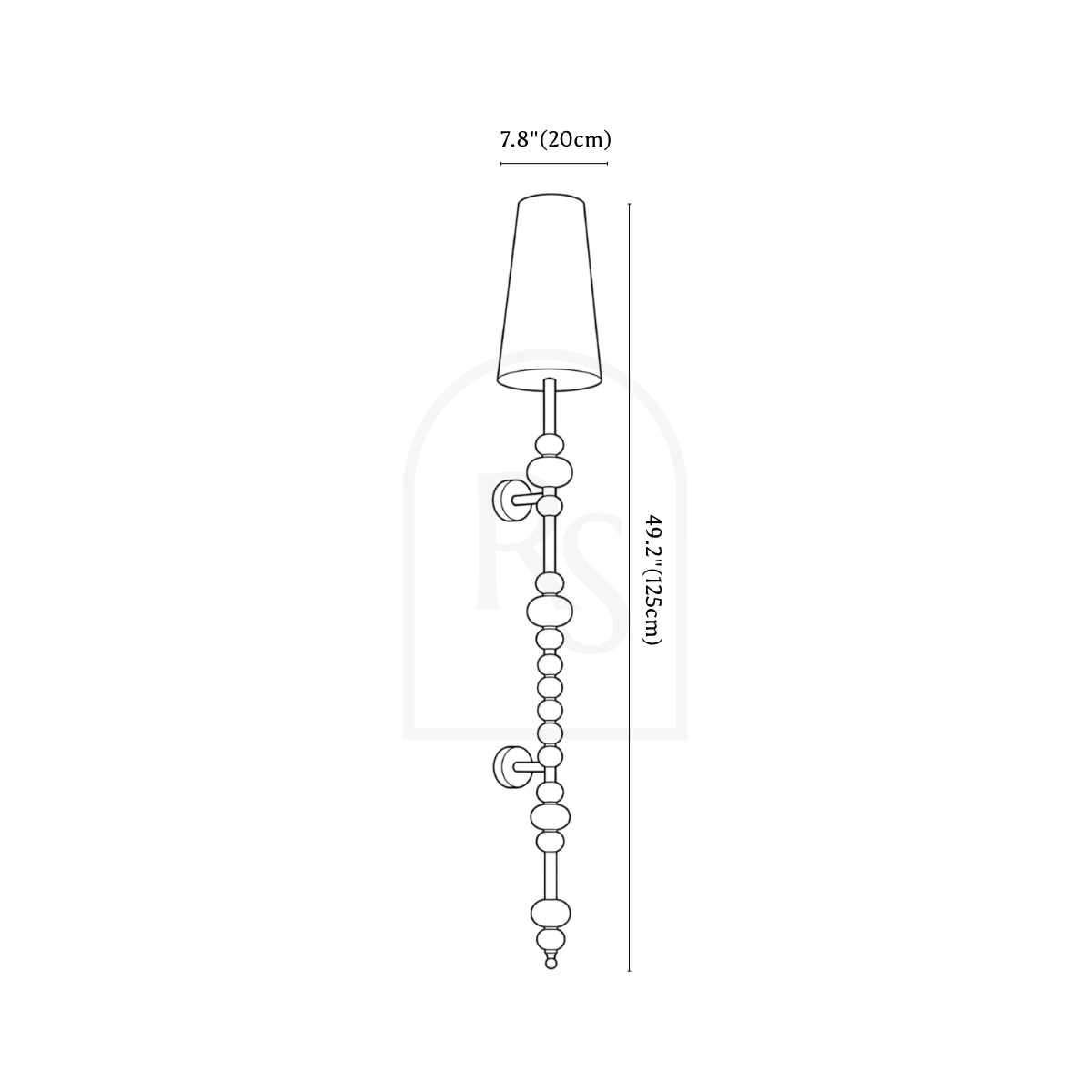 Nell Wall Lamp line drawing 2