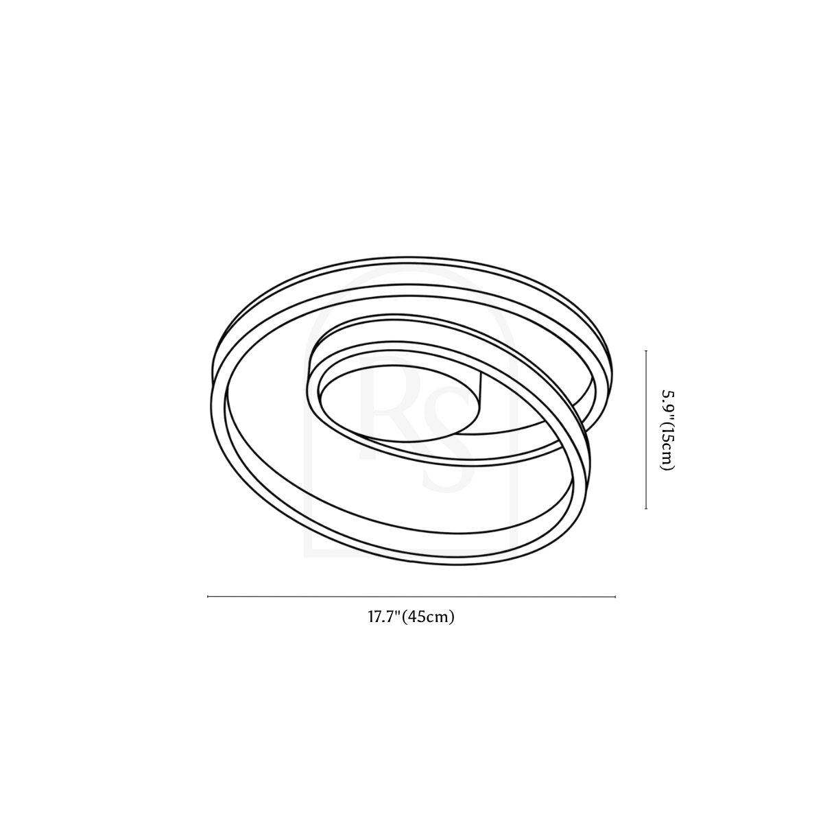 Nelufar Ceiling Light line drawing 1