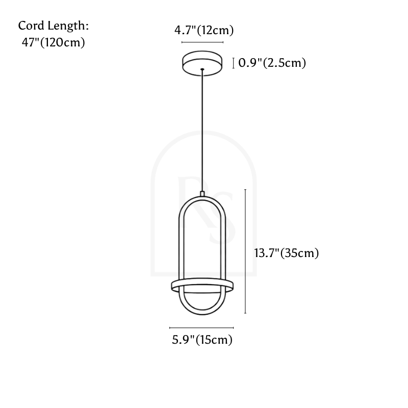 Nerus Pendant Light line drawing 1