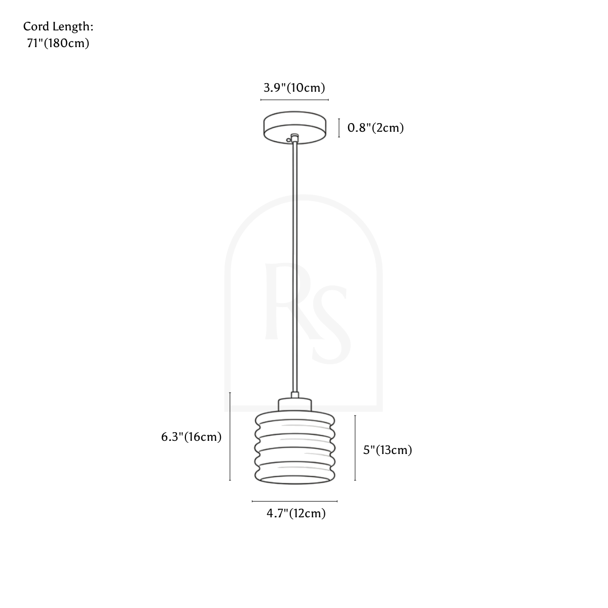 Nexon Pendant Light line drawing 1