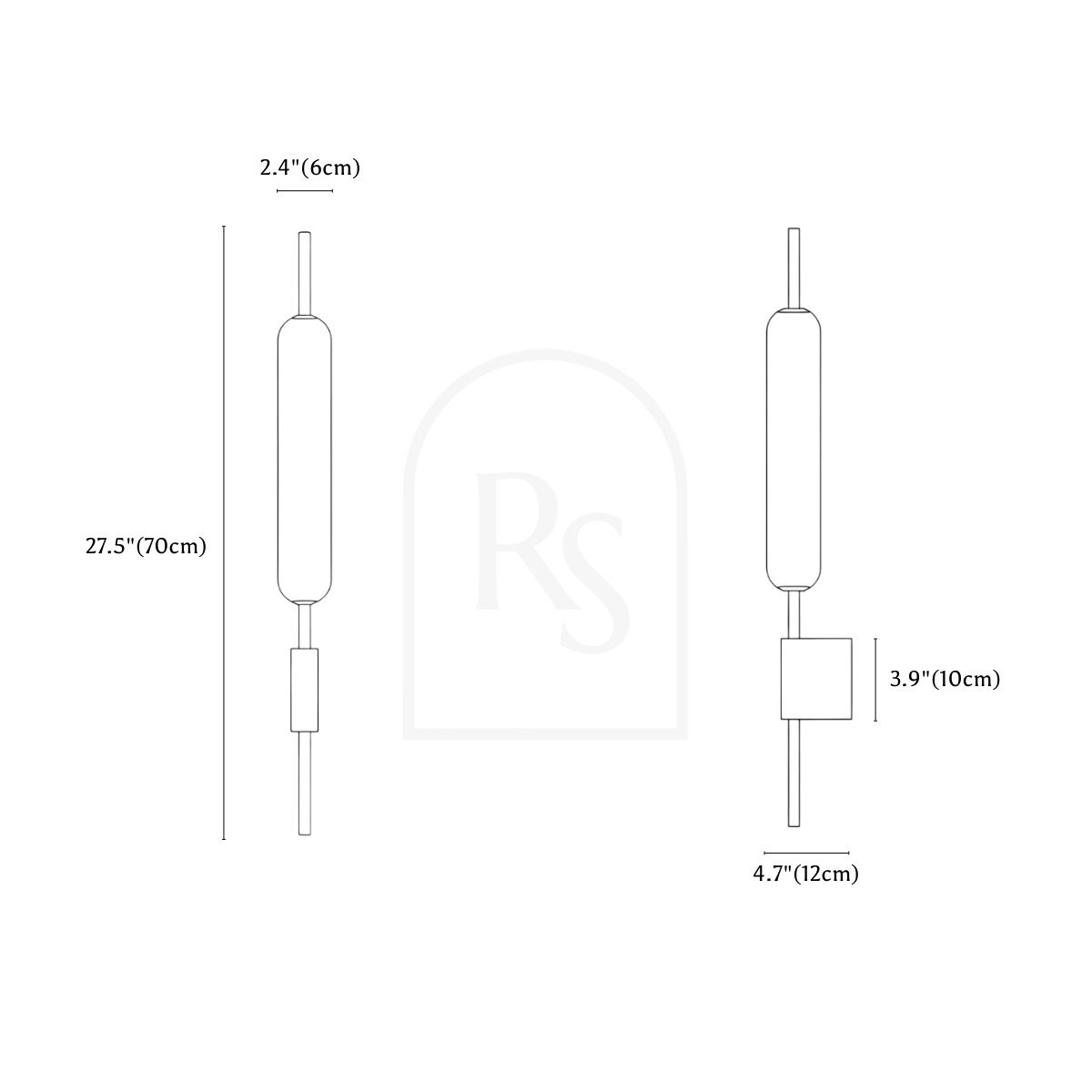 Nexron Wall Lamp line drawing 1