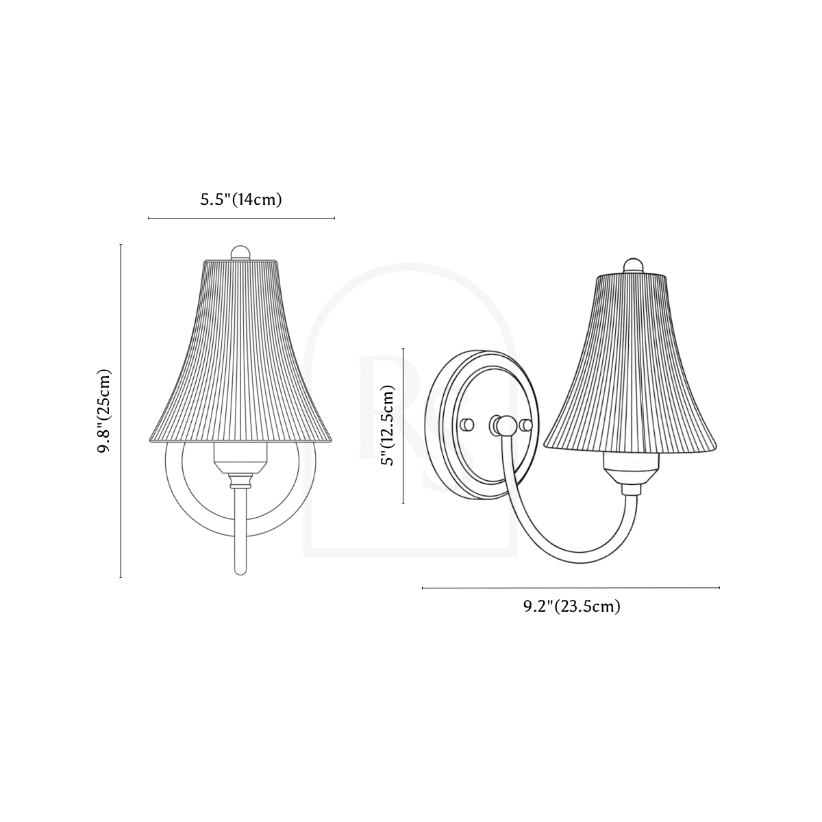 Niaro Wall Lamp line drawing 1