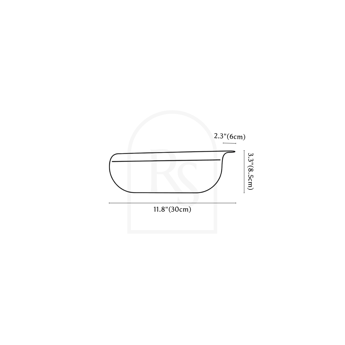 Nigin Outdoor Wall Lamp line drawing 1
