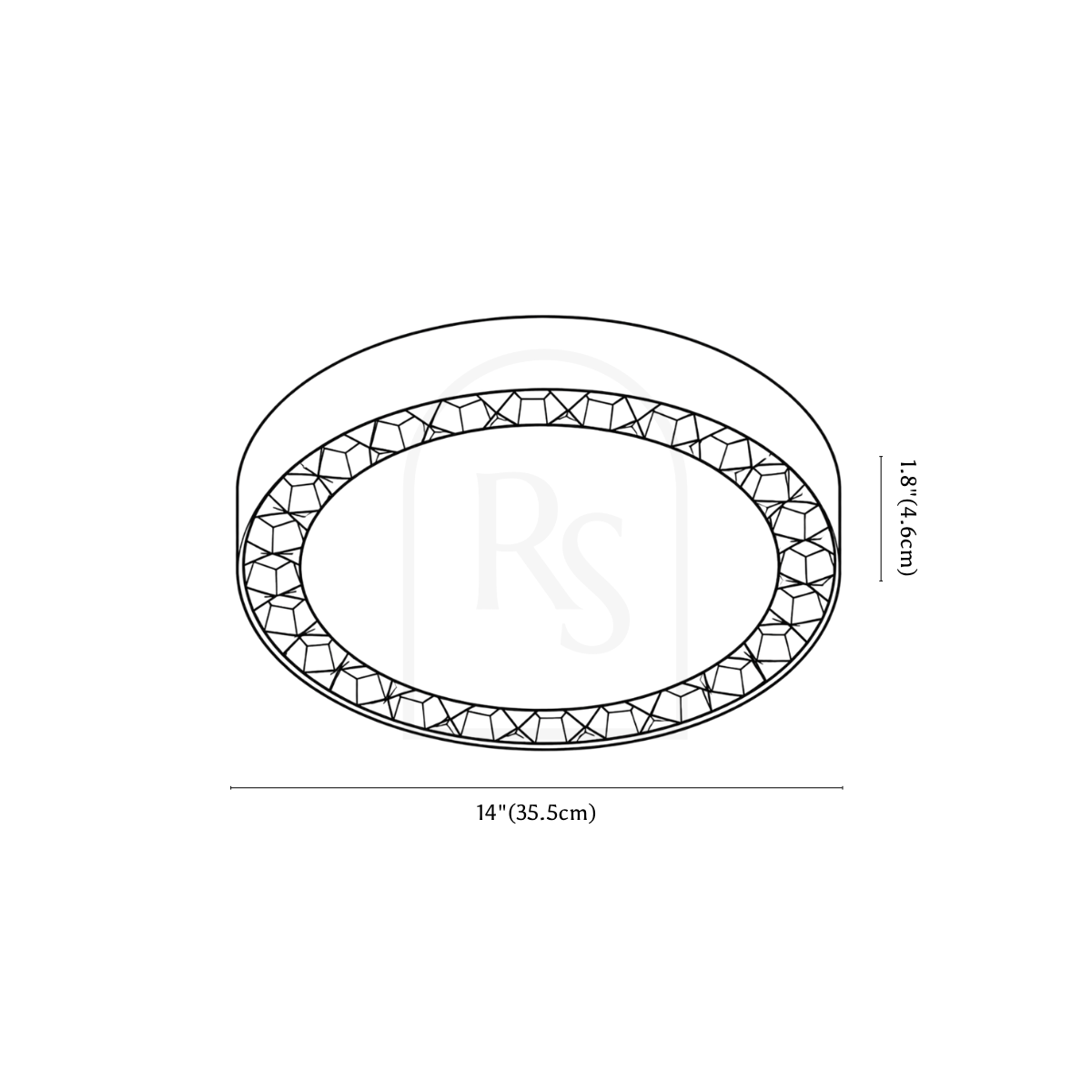 Nival Ceiling Light line drawing 2