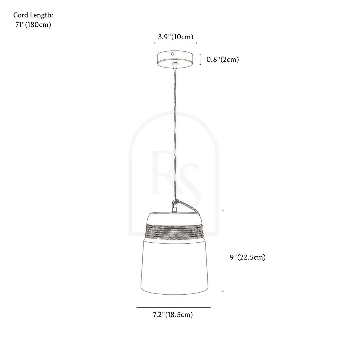 Lámpara colgante Nora line drawing 1