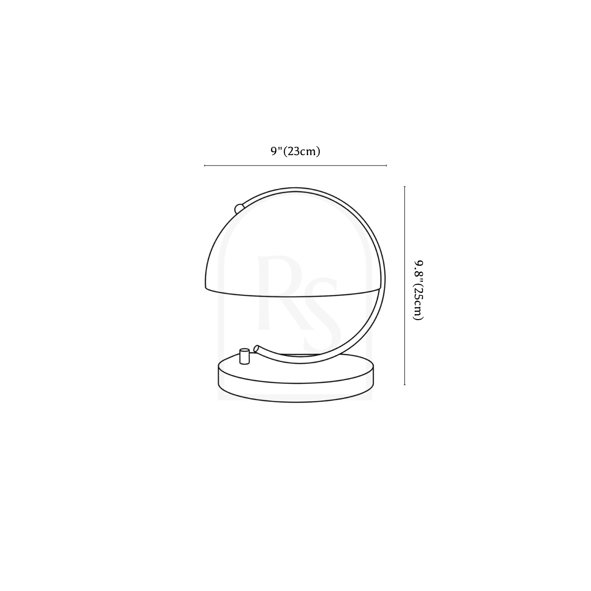 Nostal Table Lamp line drawing 1