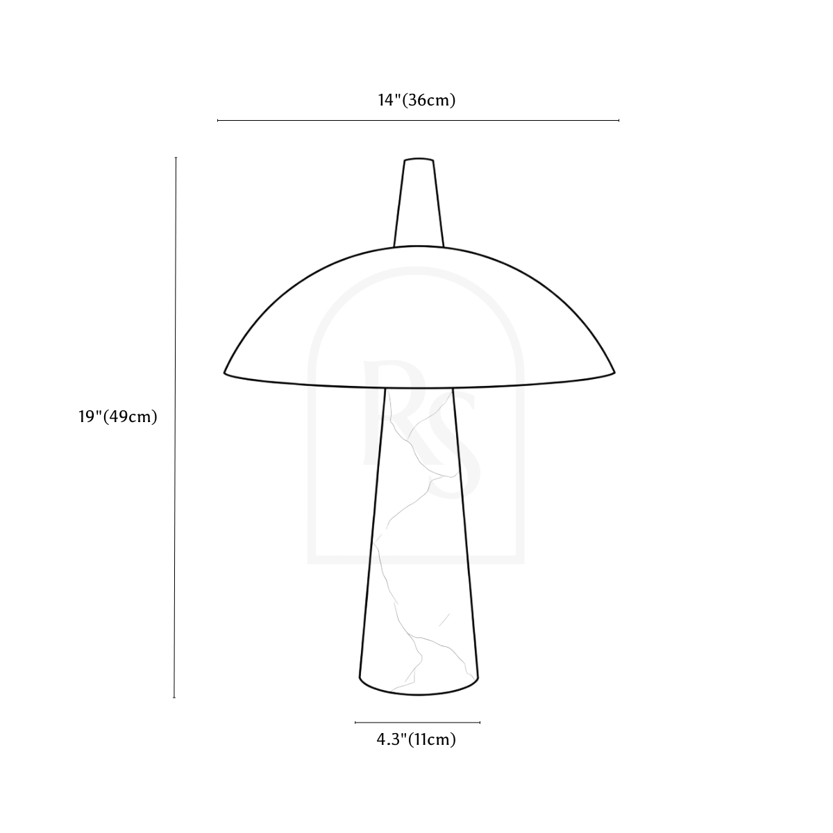 Novexis Table Lamp line drawing 1