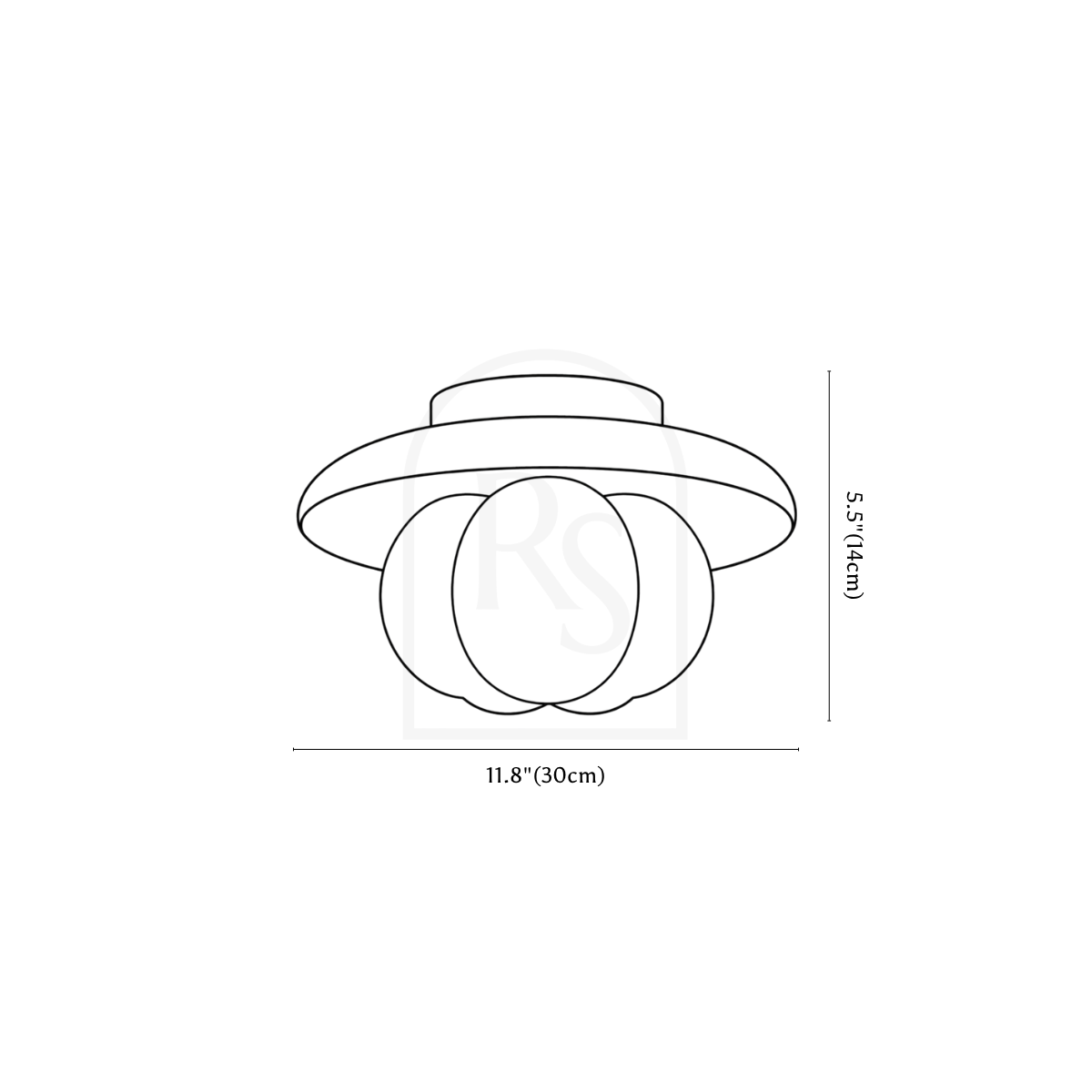 Nubilis Ceiling Light line drawing 1