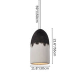 "Pendant lamp dimensions showing height, width, and cord length"