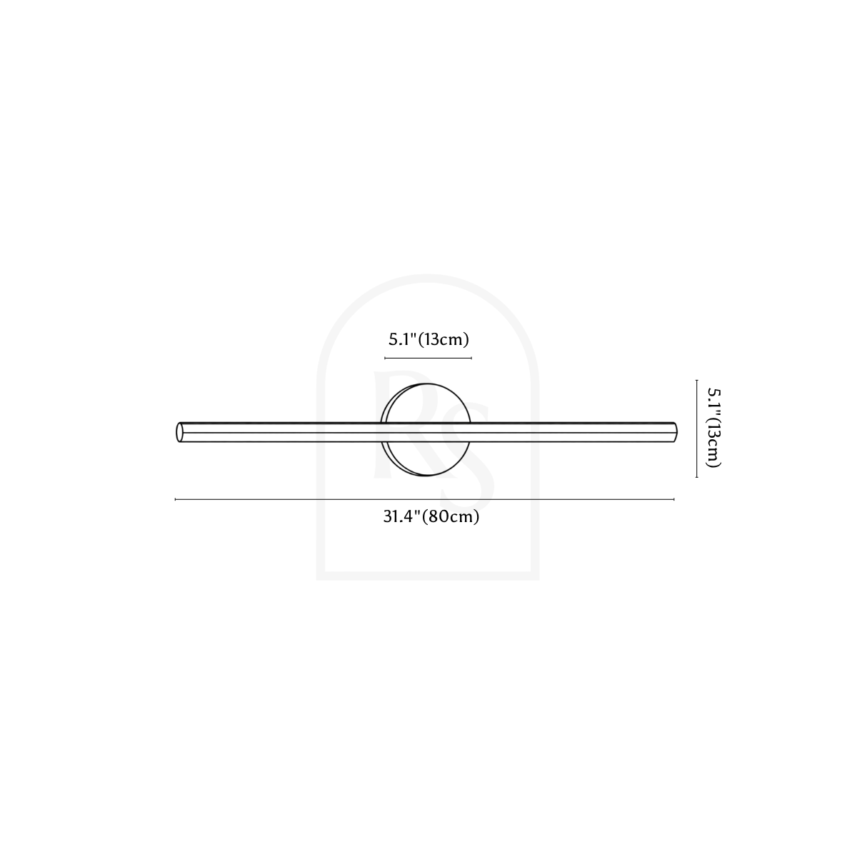 Nyxtra Wall Lamp line drawing 3
