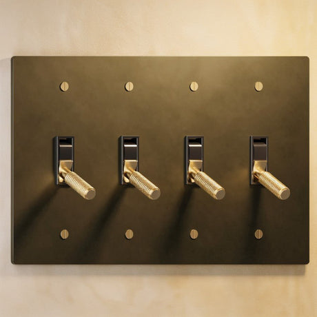 The Architectural Brass 4-Way Toggle Switch (1 to 5 Gang) - Open Box