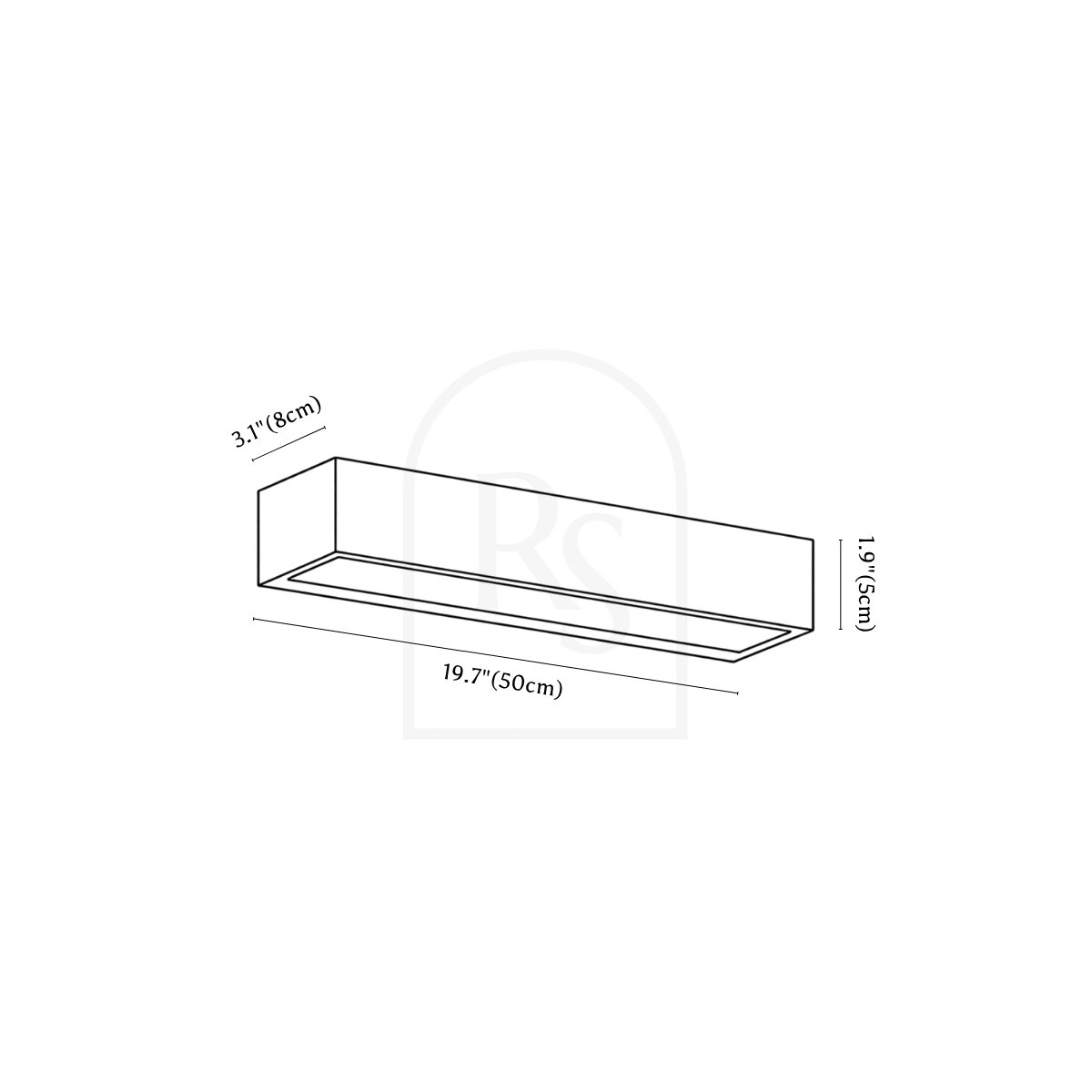 Obex Wall Lamp line drawing 2