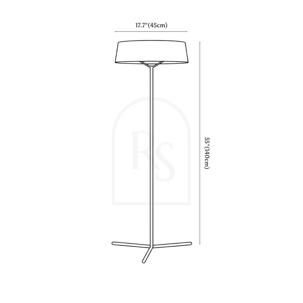 Odeon Floor Lamp line drawing 1