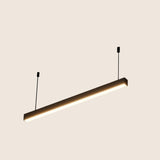 "Sleek suspended linear pendant light, minimalist aluminum design, modern ceiling lighting"