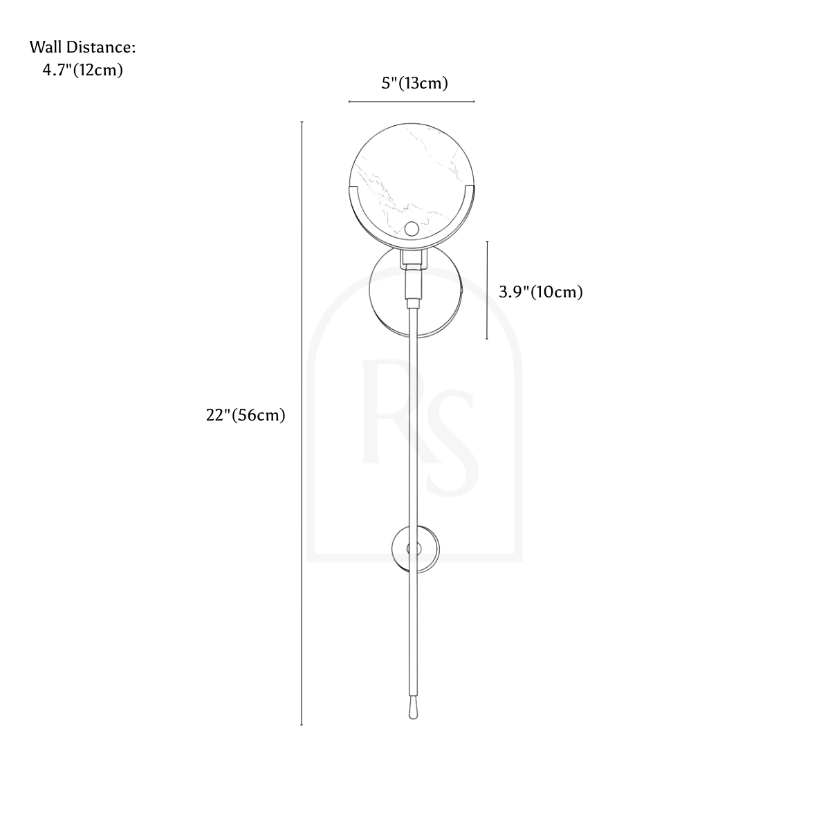 Oira Wall Lamp line drawing 1