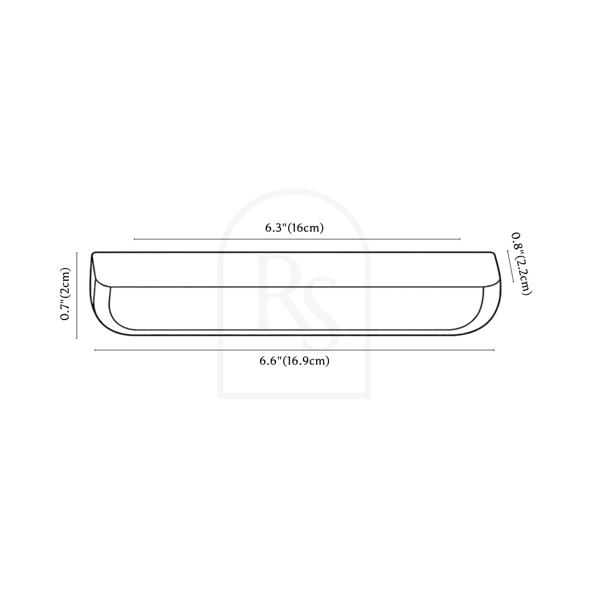 Olen Knob & Pull Bar line drawing 3