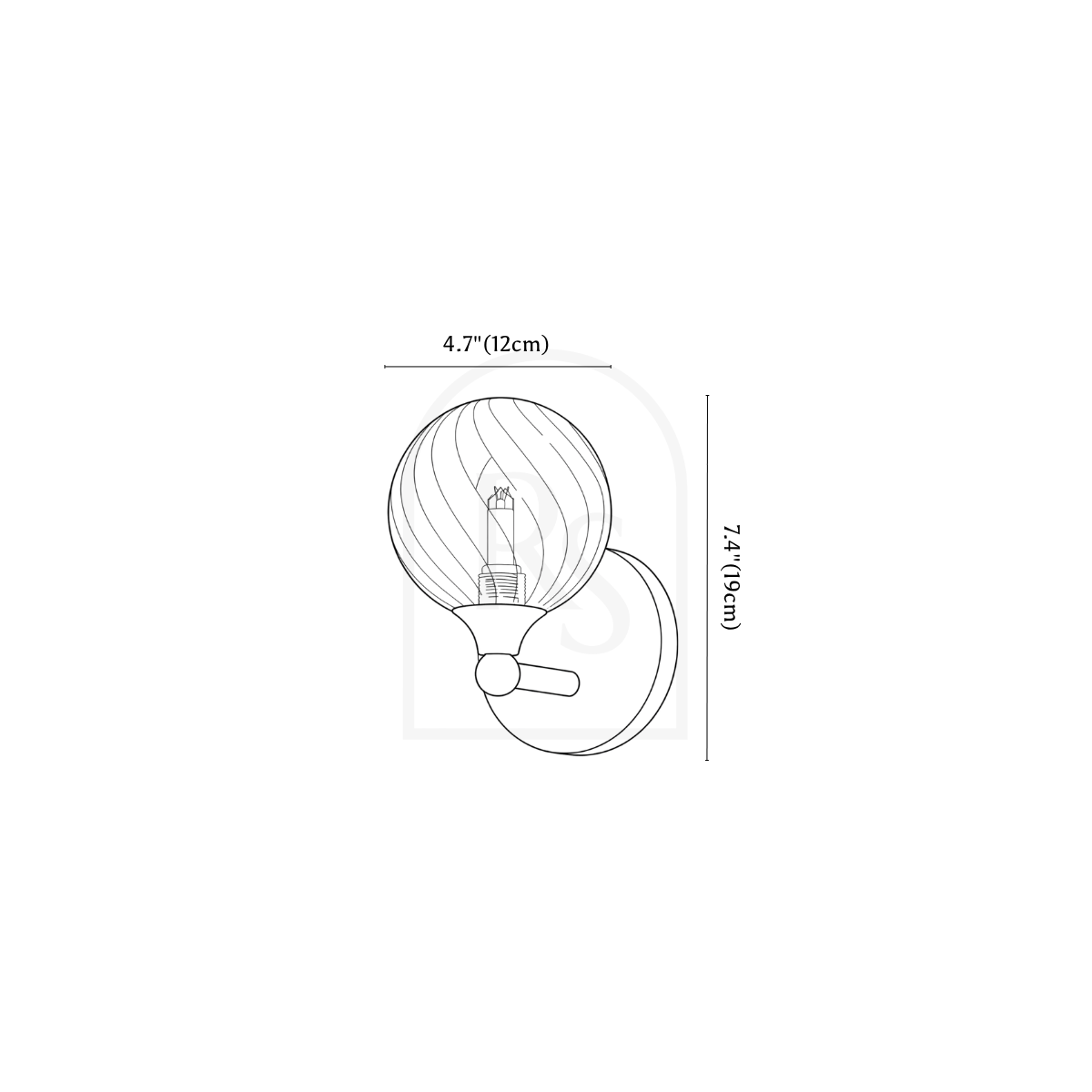 Oleva Wall Lamp line drawing 1