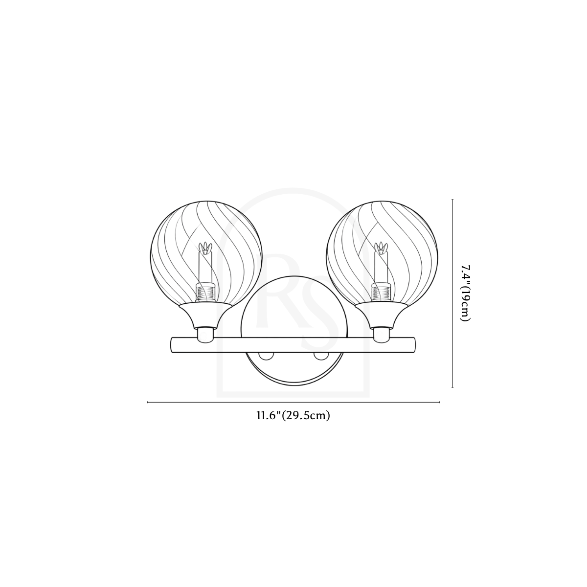 Oleva Wall Lamp line drawing 2