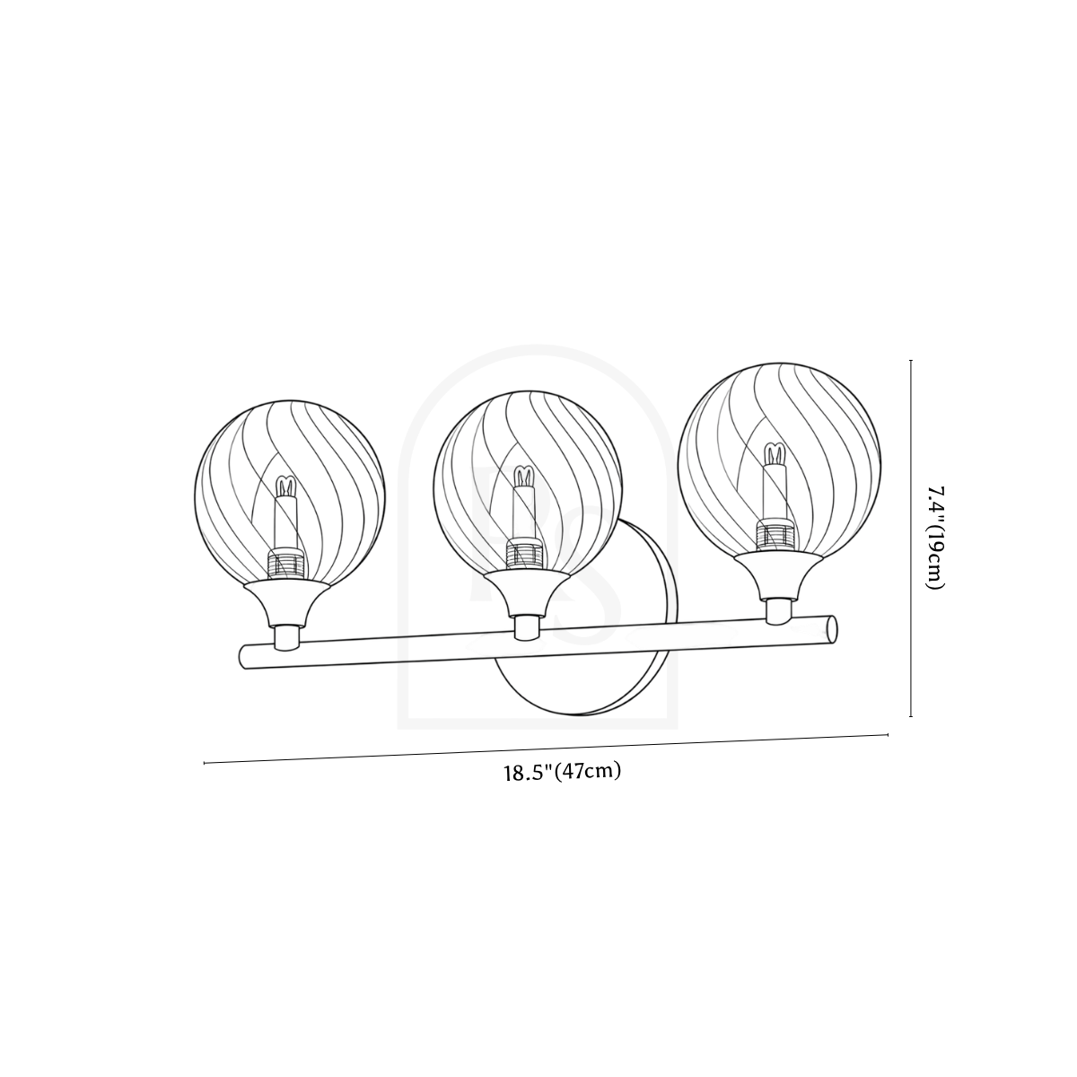 Oleva Wall Lamp line drawing 3
