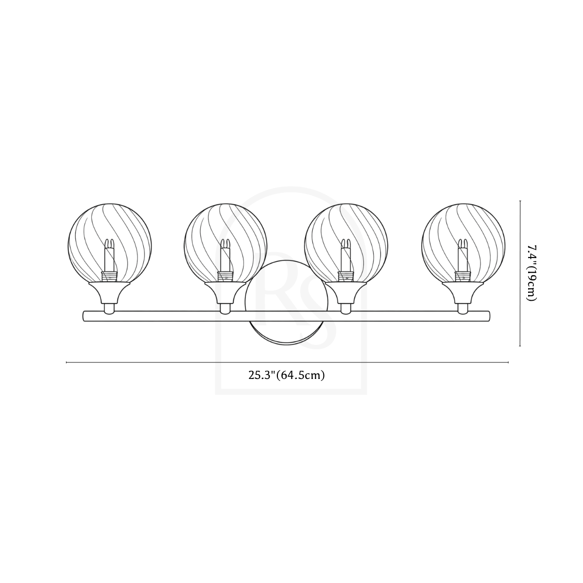 Oleva Wall Lamp line drawing 4