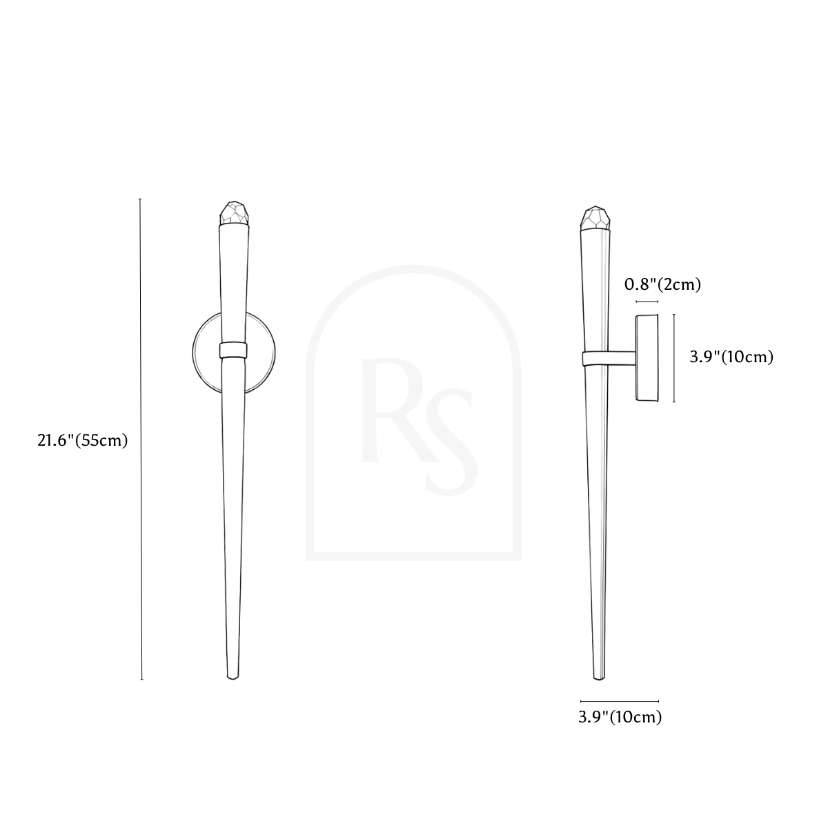 Oltrinis Wall Lamp line drawing 1