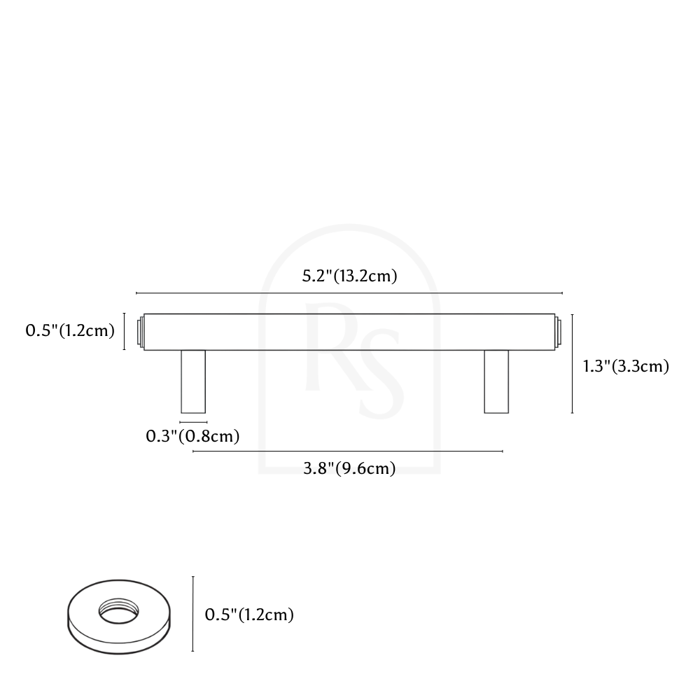 Omiz Knob & Pull Bar line drawing 3