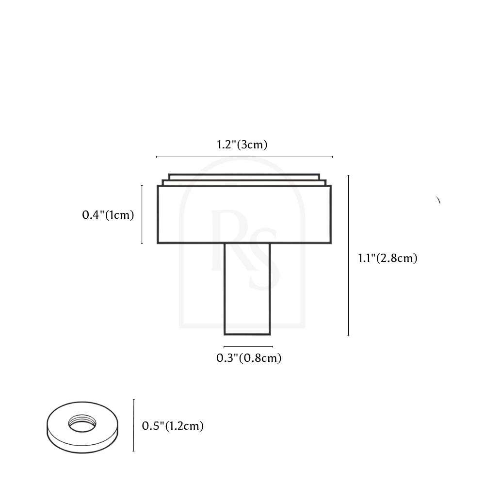 Omiz Knob & Pull Bar line drawing 1