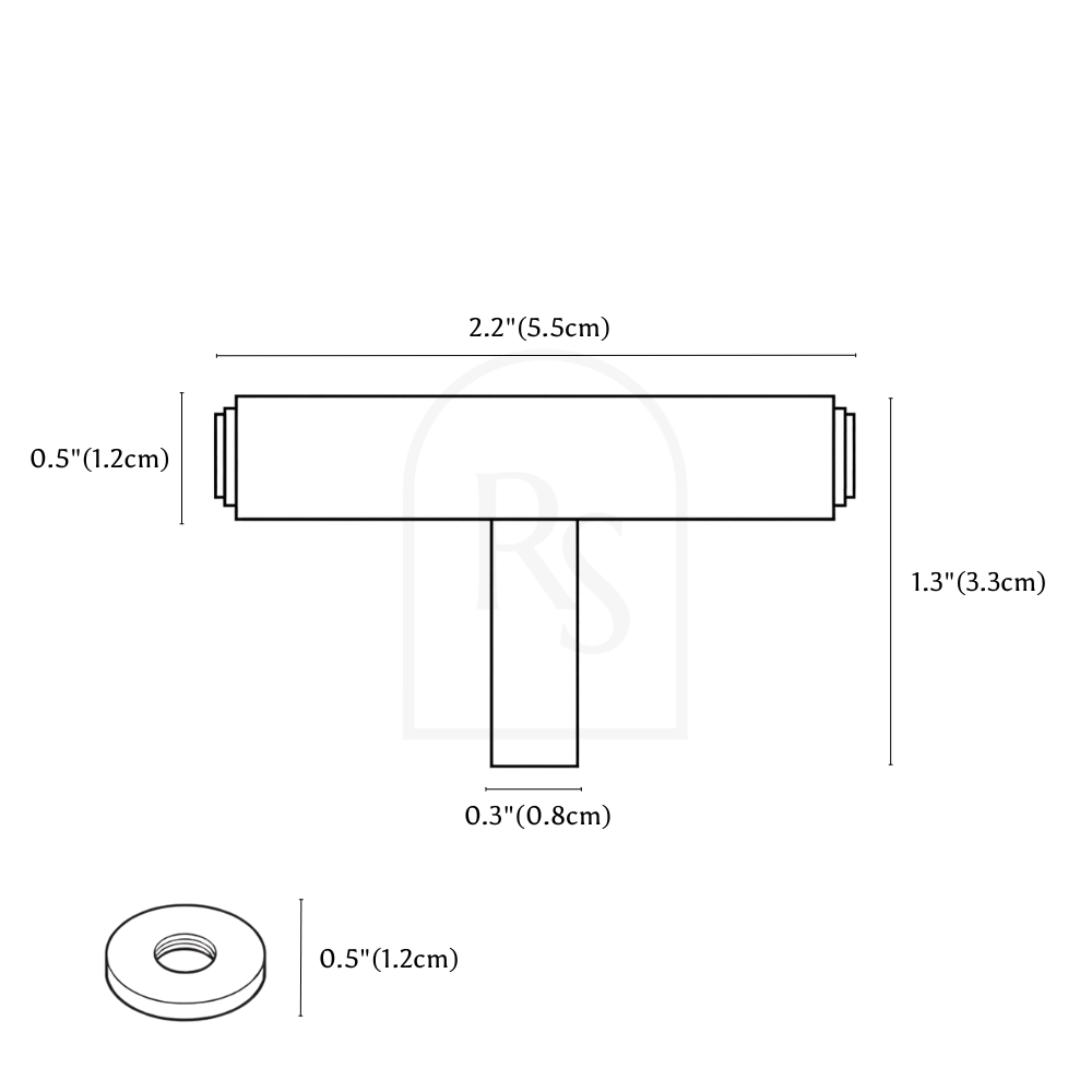 Omiz Knob & Pull Bar line drawing 2
