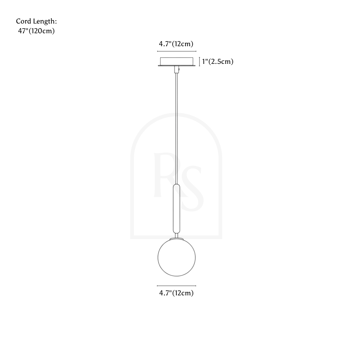 Temen Pendant Light line drawing 1