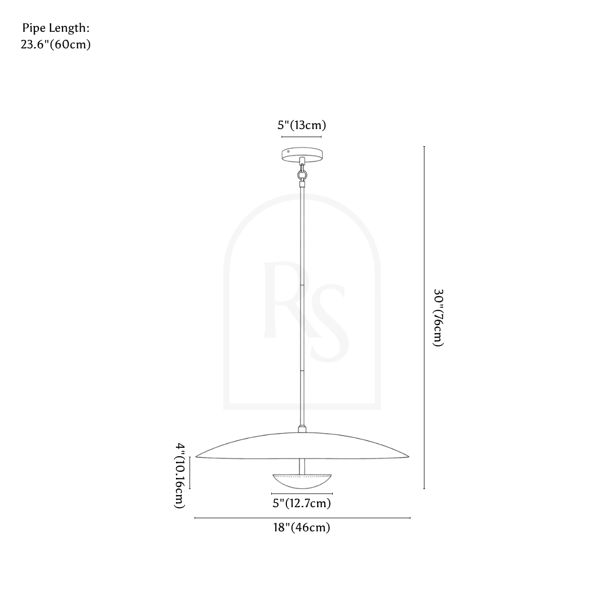 Oralis Pendant Light line drawing 1