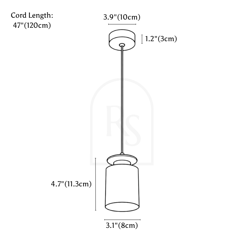 Orane Pendant Light line drawing 1