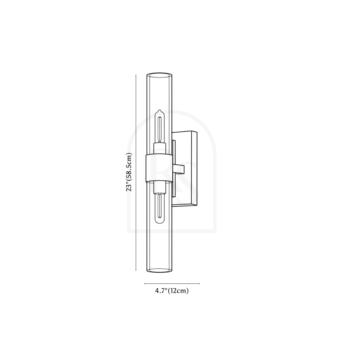 Oraya Wall Lamp line drawing 2
