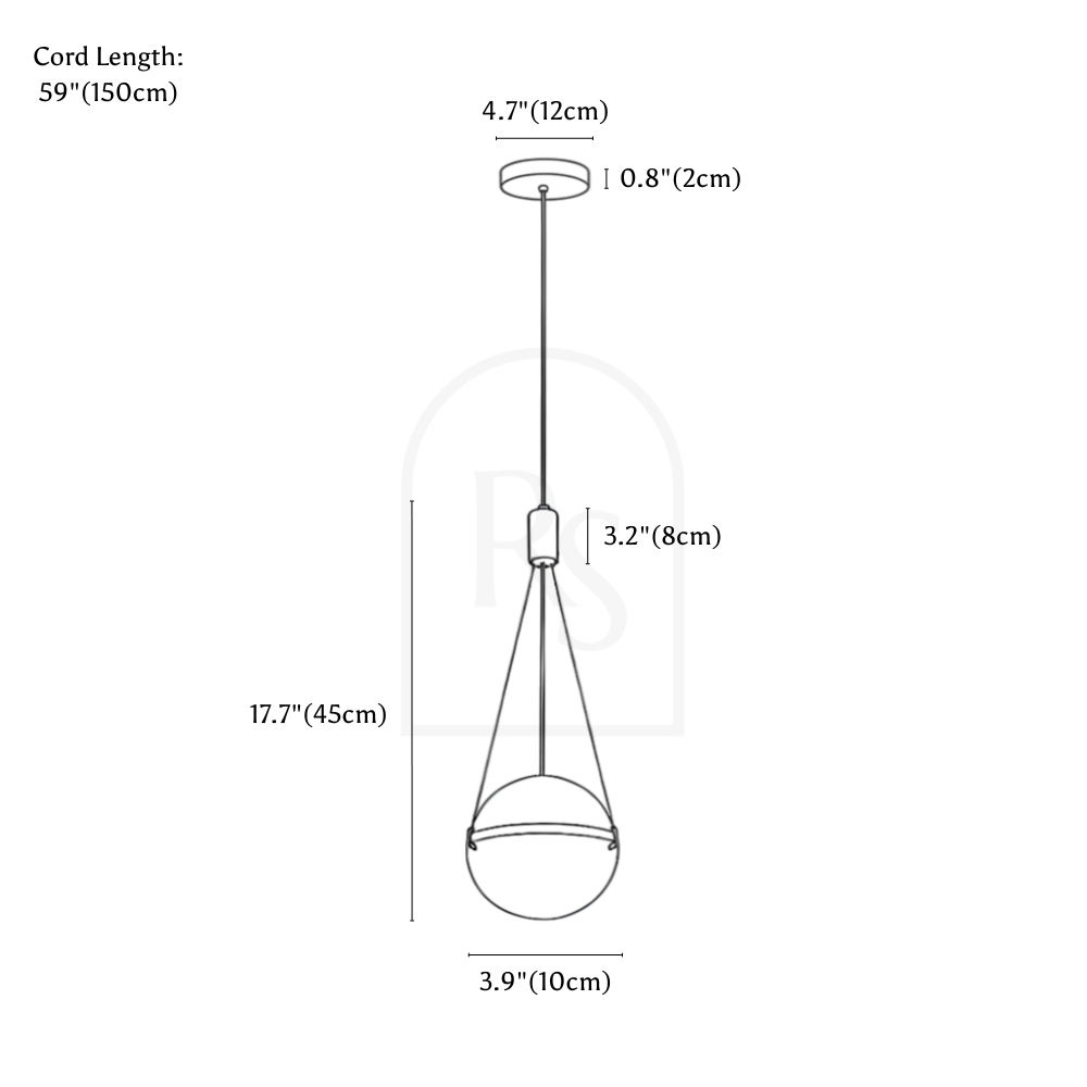 Orba Pendant Light line drawing 1