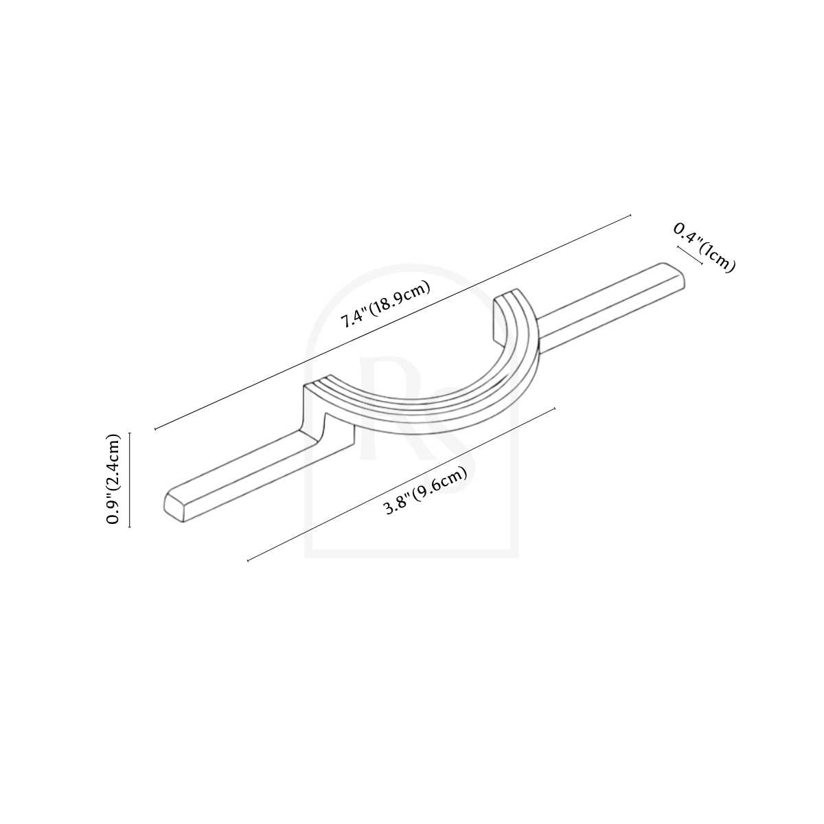Orbi Cabinet Pull line drawing 1
