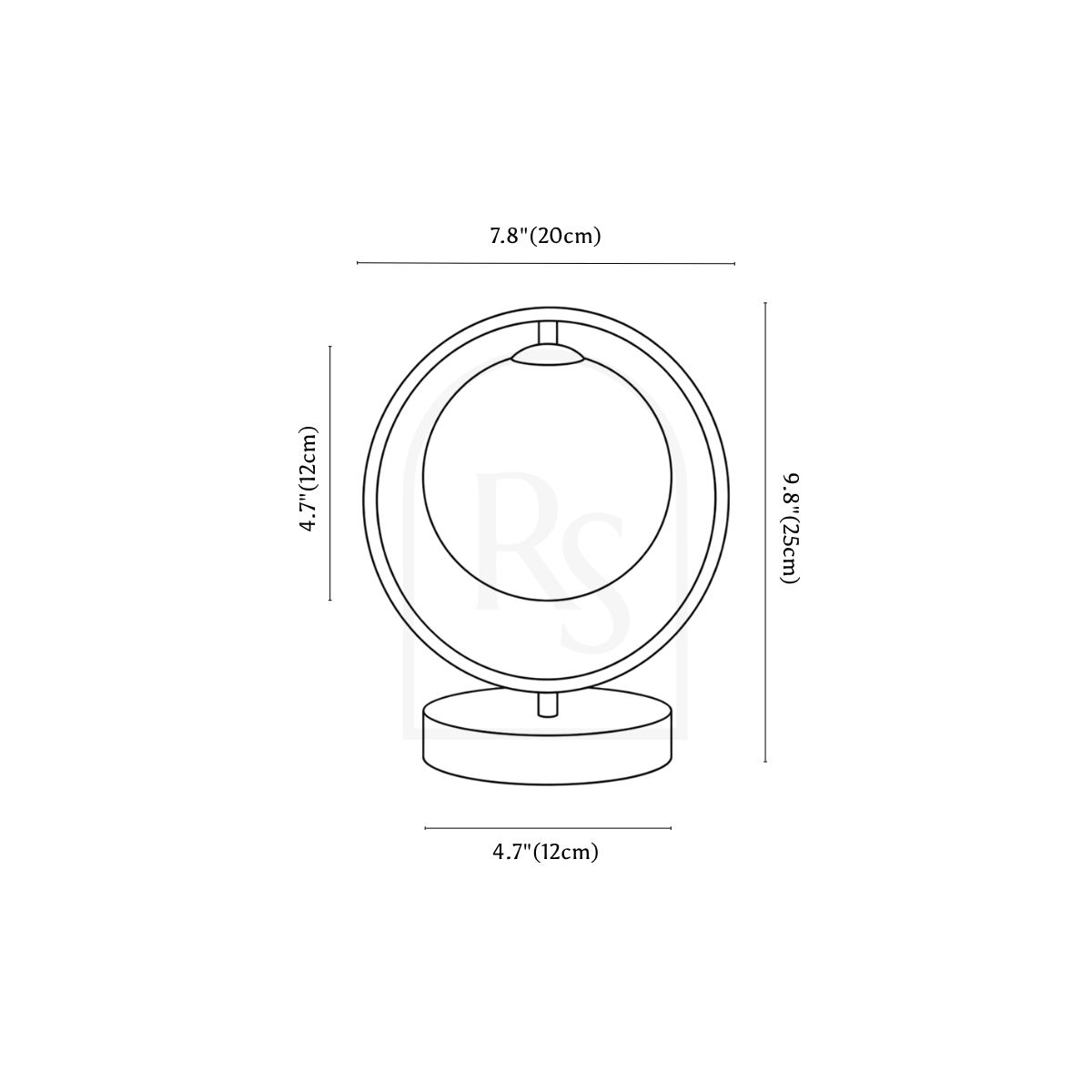 Orbit Table Lamp line drawing 1