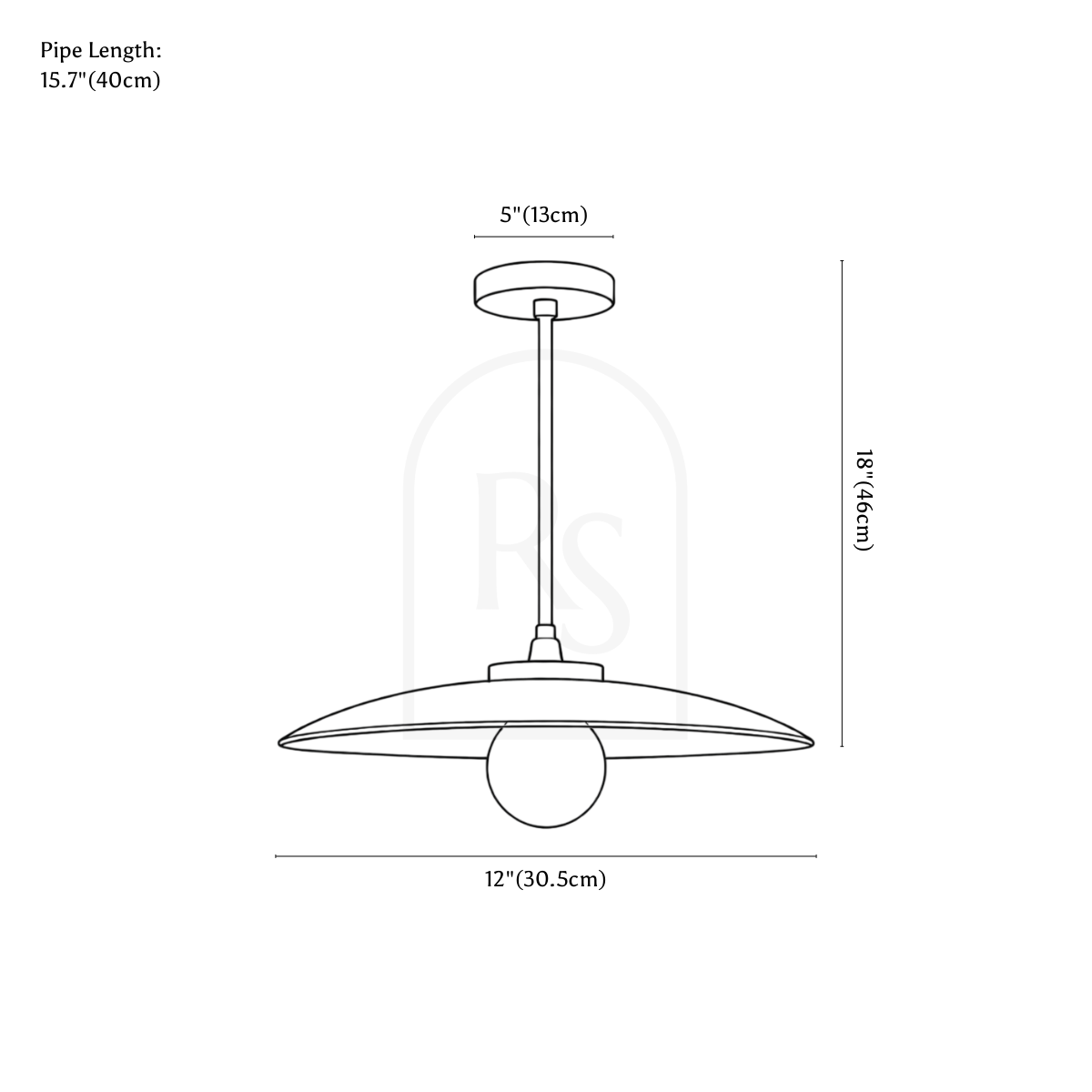 Orelis Pendant Light line drawing 1