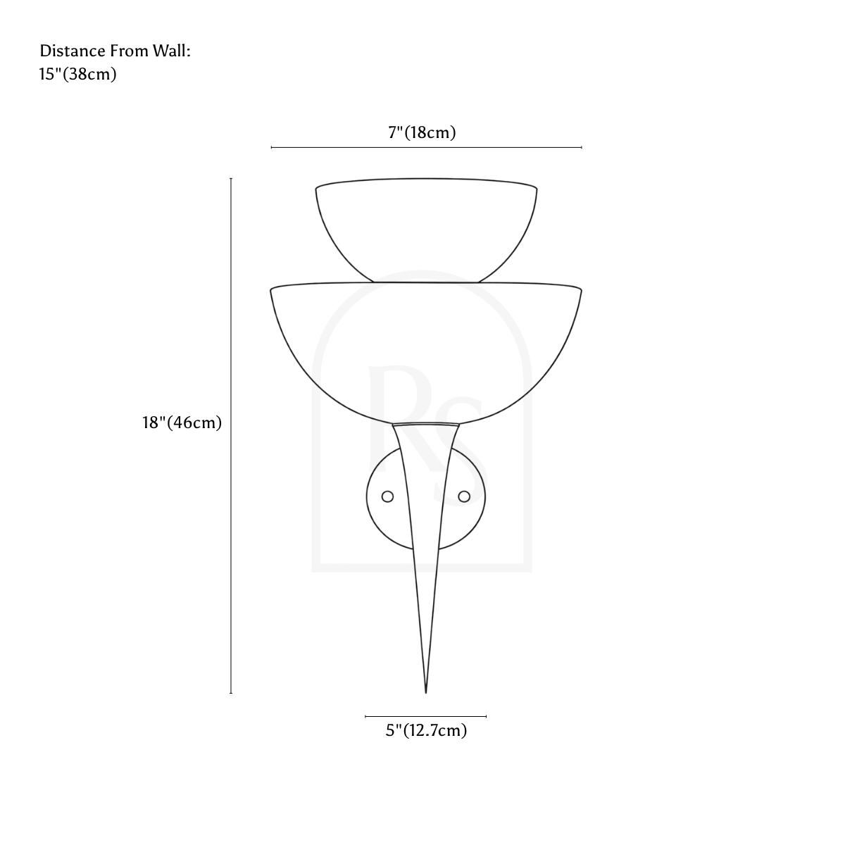Orelle Wall Lamp line drawing 1