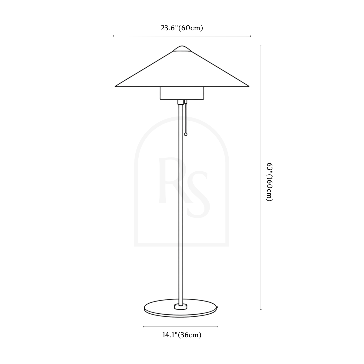 Oriel Floor Lamp line drawing 1