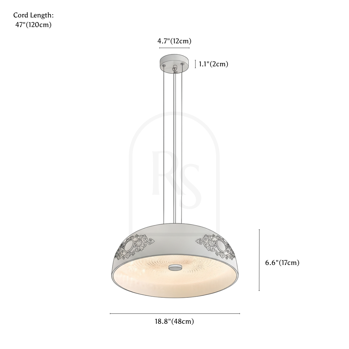 Orlae Pendant Light line drawing 1