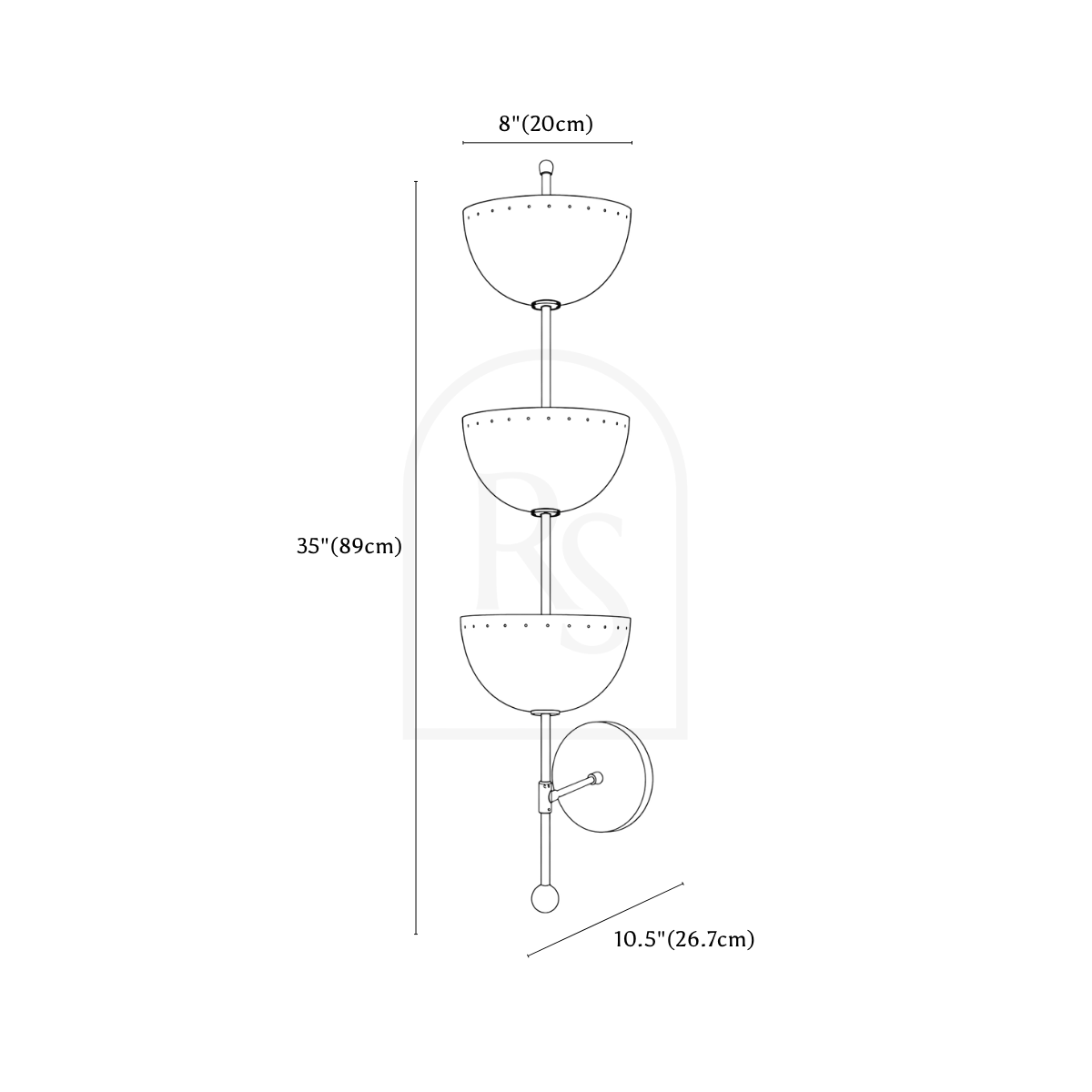Orlena Wall Lamp line drawing 1