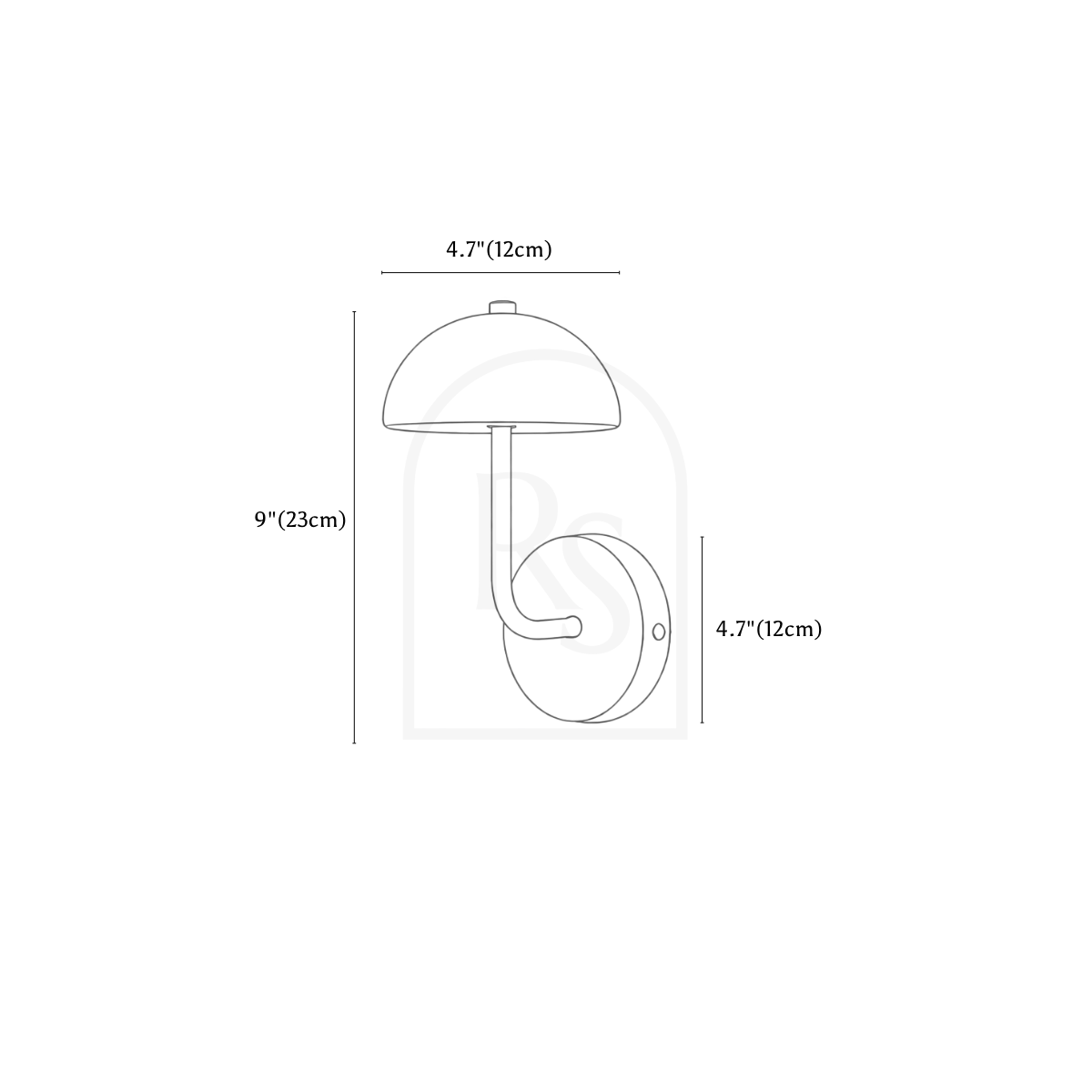 Orlix Wall Lamp line drawing 1
