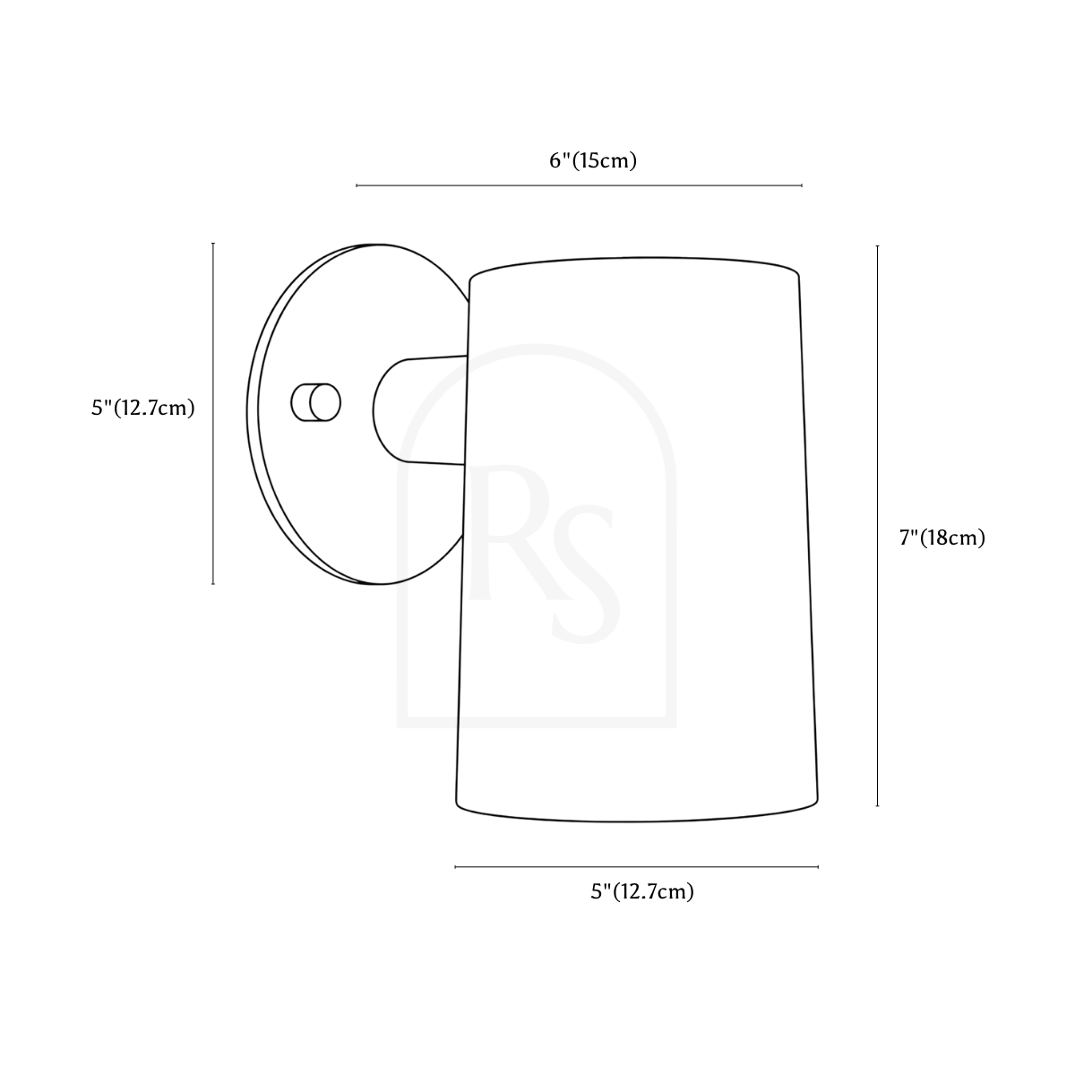 Orova Wall Lamp line drawing 1