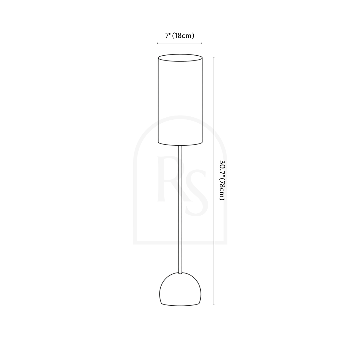 Orra Floor Lamp line drawing 1